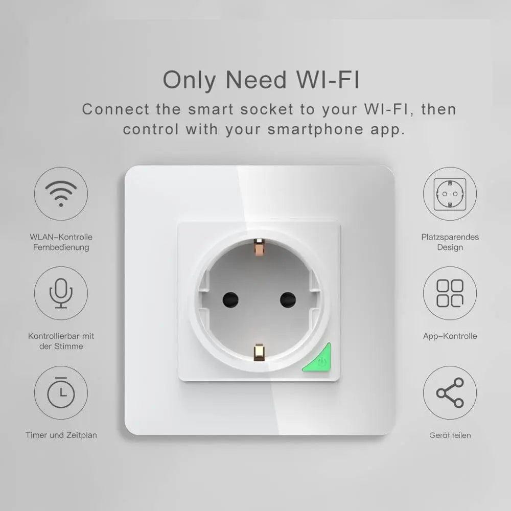 EARU- 16A EU UK Universal WiFi Smart Wall Power Socket/ Remote Control - electrical center b2c