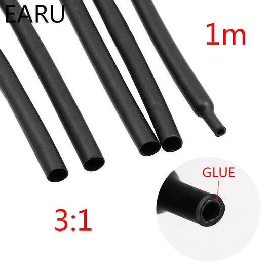 EARU- 3:1 Heat Shrink Tube with Glue| 1.6/2.4/3.2/4.8/6.4/7.9/9.5/12.7mm 1M/LOT - electrical center b2c