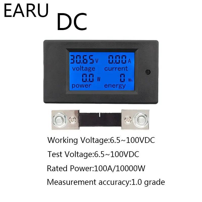 EARU- DC 6.5-100V 0-100A 0-20A LCD Display Digital Multimeter with Current Shunt - electrical center b2c