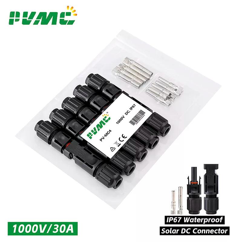 Free Shipping DC Solar Connector 1000V30A Solar Panel Stecker Connectors Kit for PV/MC Cable 2.5/4/6mm2 1500V/45A
