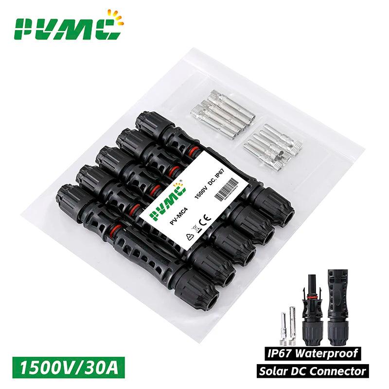 Free Shipping DC Solar Connector 1000V30A Solar Panel Stecker Connectors Kit for PV/MC Cable 2.5/4/6mm2 1500V/45A