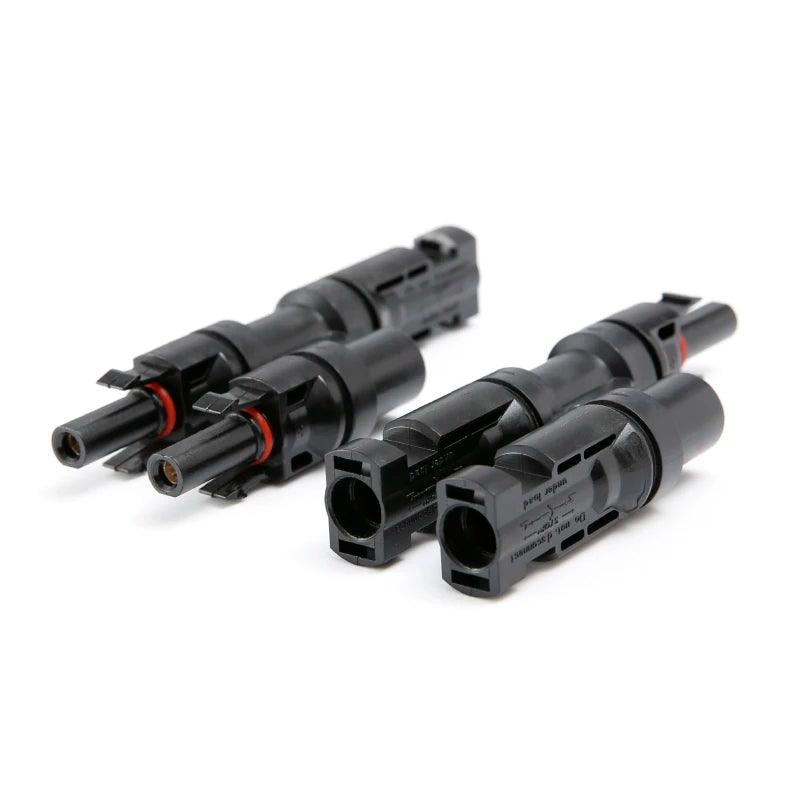 Free Shipping IP67 2 to 1 T Branch PV Connector Solar Stecker MMF+FFM Solar Panel Connectors PV combiner box 2 in 1 out