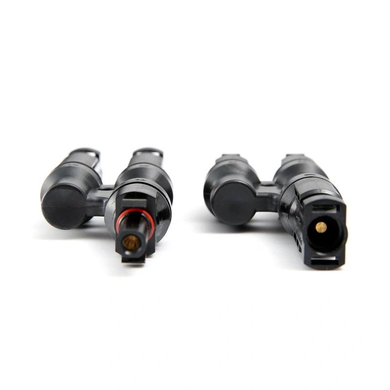 Free Shipping IP67 2 to 1 T Branch PV Connector Solar Stecker MMF+FFM Solar Panel Connectors PV combiner box 2 in 1 out