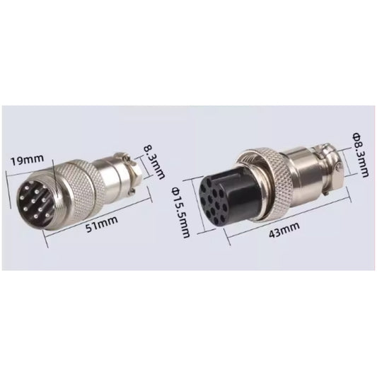 GX20 Aviation Connector, Docking Type Plug Socket, 2-12 Pin Industrial Connector, Silver-Plated Copper Contacts, V0 Flame Retardant PPS, GX20 Male Female Pair, Industrial Electrical Connector, Dustproof Aviation Plug, GX20 10 Pin, GX20 12 Pin