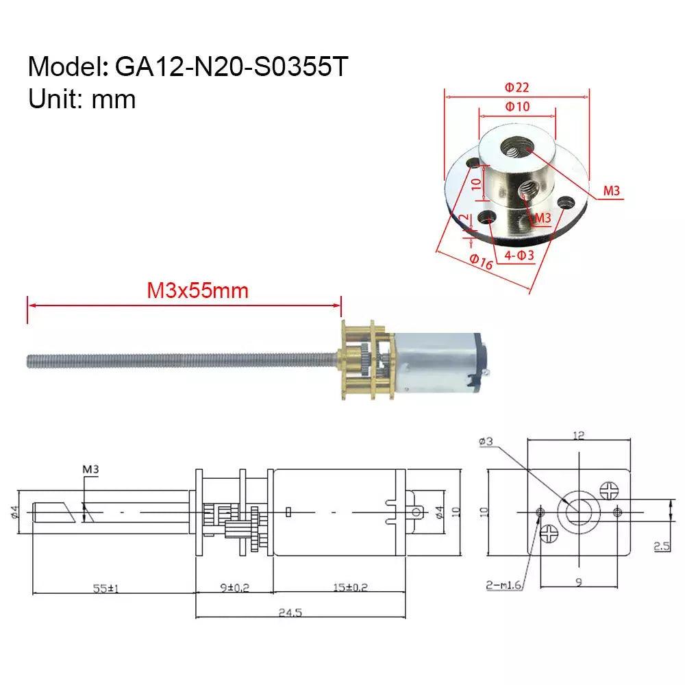 m3x55 dc motor