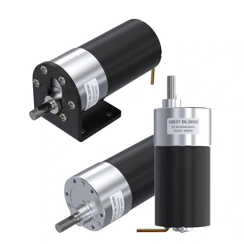 GB37-BL3650 DC Brushless 12V 24V High Torque Low RPM Micro BLDC Geared Motor  10 to 1280RPM for Automation Awning Camping Car.