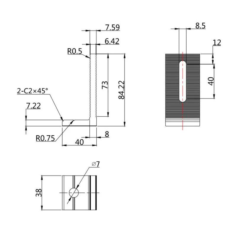 High Quality L-type Panel Mounting Bracket Solar End Clamp 100% Aluminum Solar Clamp for Framed Module