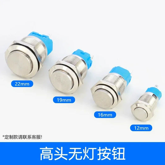 high head button switch,metal push button switch,12mm button switch,16mm illuminated button,19mm power button,22mm waterproof switch,self locking button switch,momentary reset button,led light push button,ip65 waterproof switch,car modified button,industrial control switch,small power button,diy electric switch,illuminated control button