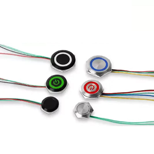 Black Body- Ultra-Thin Momentary Metal Push Button Switch with Wire Thread