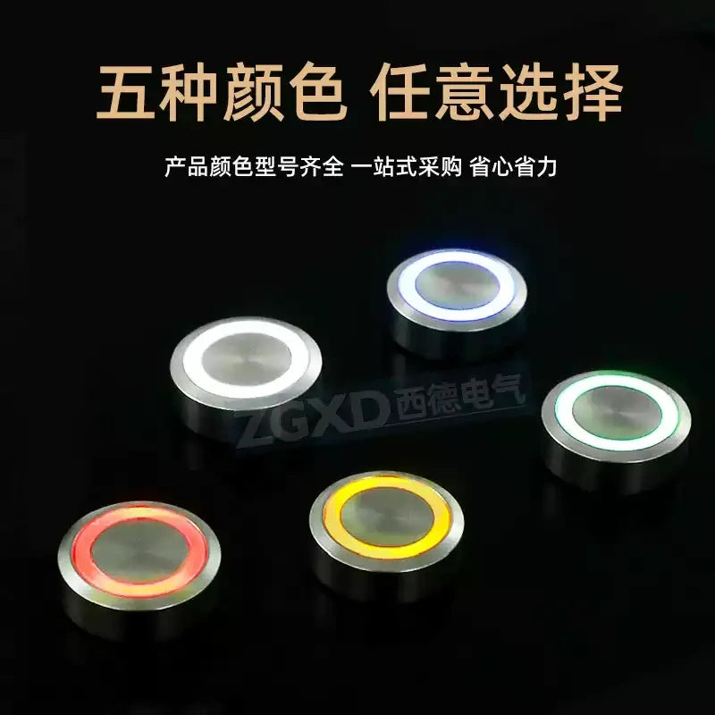 22mm Illuminated Push Button, Stainless Steel LED Button, LA38A-11E/S, LA38A-11EZ/S, Momentary/Latching Switch, 1NO1NC Contact, Waterproof Push Button, 24V/220V LED Button, Industrial Control Switch, Corrosion-Resistant Button, Machine Start Stop Button, Control Panel LED Switch
