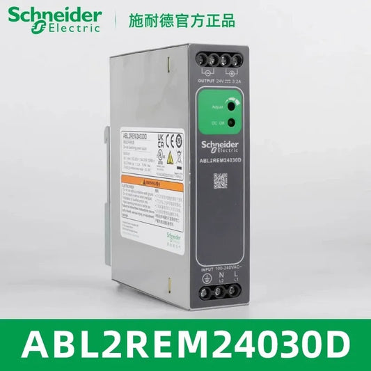 Schneider ABL2REM Power Supply, ABL2REM24030D, ABL2REM24050D, ABL2REM24100D, ABL2REM24200D, 24V DC Power Supply, DIN Rail Power Supply, 75W/120W/240W/480W Power Supply, Industrial Switching Power Supply, 100-240V AC Input Power Supply, Adjustable 24V Power Supply, Schneider Industrial Power Supply, PLC Power Supply, 24V DC DIN Rail PSU