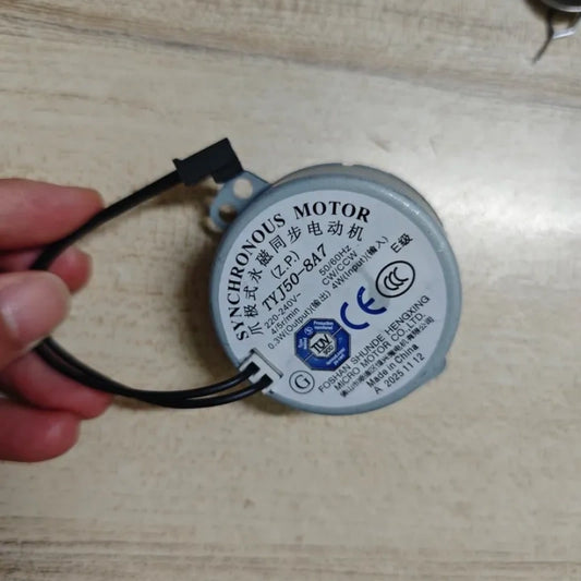 TYJ50‑8A7,synchronous motor,claw‑pole motor,permanent magnet synchronous motor,ac220‑240v motor,4‑5rpm motor,fan shaking head motor,electric fan swing motor,cw ccw motor,fan replacement motor,Midea fan parts,Airmate fan spare parts,4w small ac motor