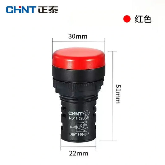 chint nd16-22ds RED led indicator light,22mm panel pilot lamp