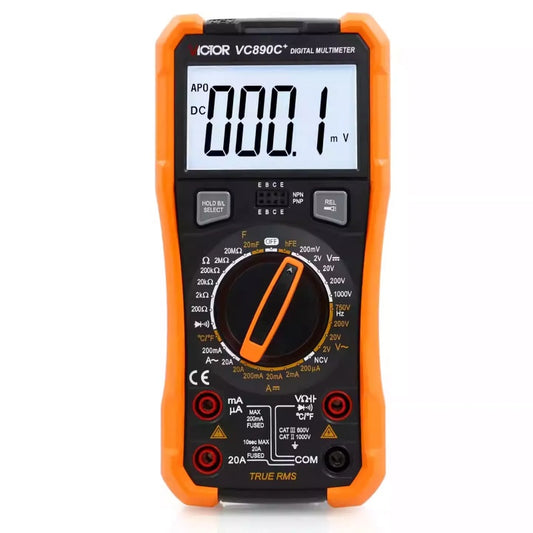 Victor multimeter, VC890C+, VC890D, VC890E, digital multimeter, true RMS multimeter, electrician tester, voltage meter, ammeter, capacitor tester, NCV multimeter, anti-burn multimeter, electrical tool, 1999 counts DMM, 5999 counts multimeter