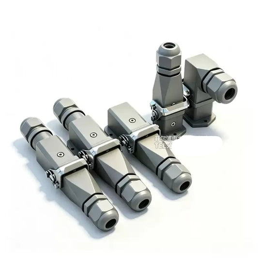 heavy duty rectangular connector,HDC‑HA HDC‑HQ,waterproof aviation plug socket,M20 heavy duty connector,4‑5‑6‑8 pin industrial connector,male female cable butt connector,single lock buckle connector,industrial signal power connector