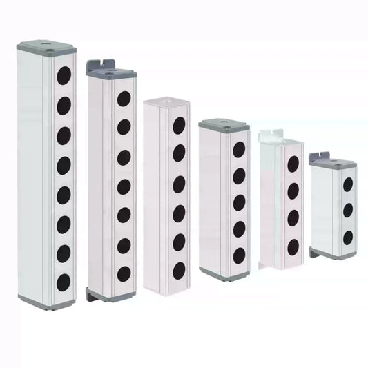 aluminum push button box,control box enclosure,45x45 button box,45x65 control box,handheld switch box,multi‑hole push button box,electrical control enclosure,industrial switch housing,50mm hole spacing,waterproof button box,metal side cover box,plastic side cover enclosure,mounting lugs control box,aluminum junction box,automation control box