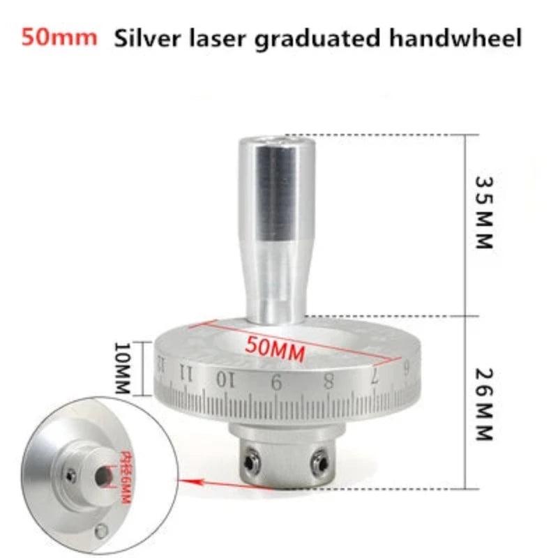Lathe Laser Engraving with Scale Handle Hand Wheel Sliding Table Metal Circle Hand Wheel Inner Diameter 6mm/8mm/10mm/12mm
