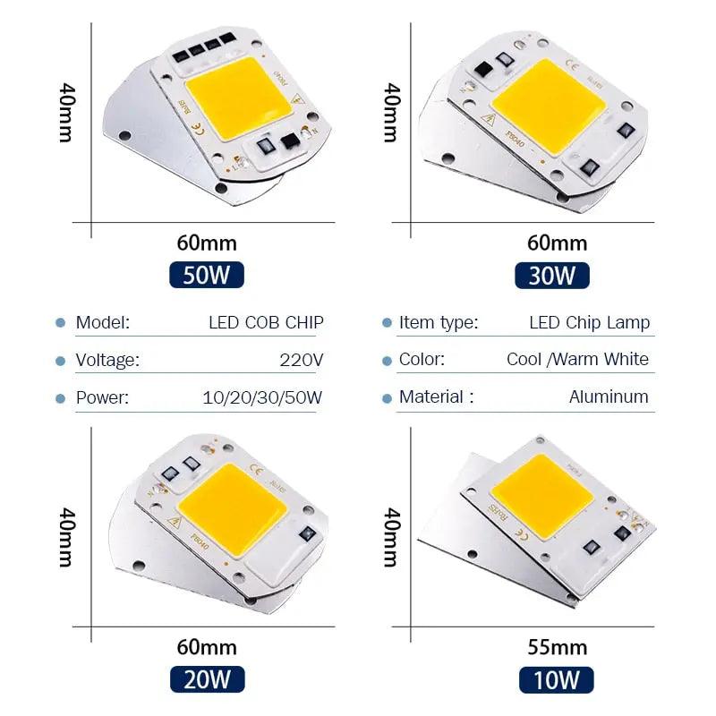 LATTUSO- 10pcs/lot COB Chip| 10W-50W Cold/Warm light optional - electrical center b2c
