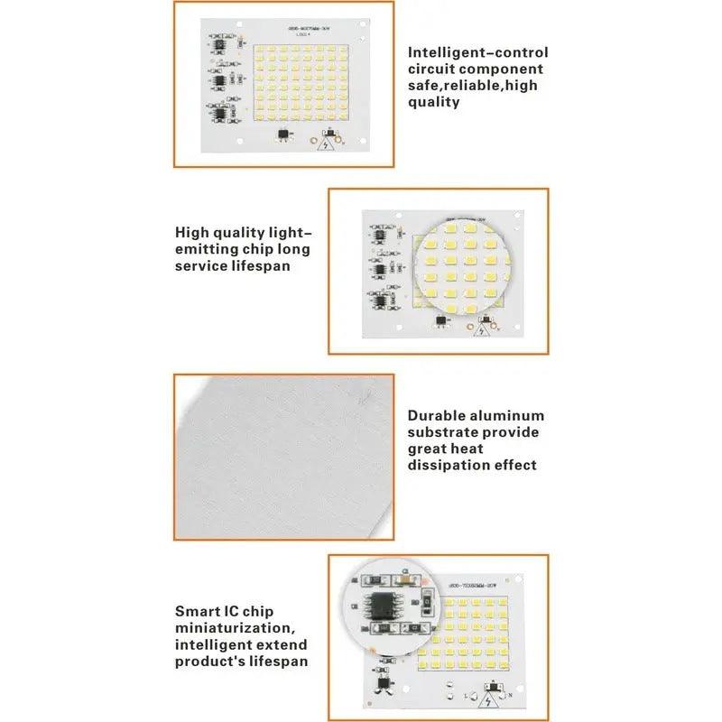 LATTUSO- 6pcs/lot Floodlight COB Chip SMD 2835 5730| 10W-100W optional - electrical center b2c