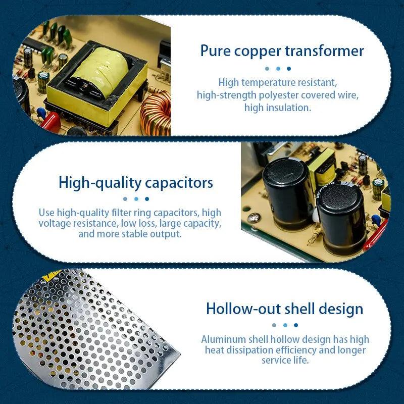 LATTUSO- Transformers 220V To 12V / Led Strip Power Adapter 1A-30A optional - electrical center b2c