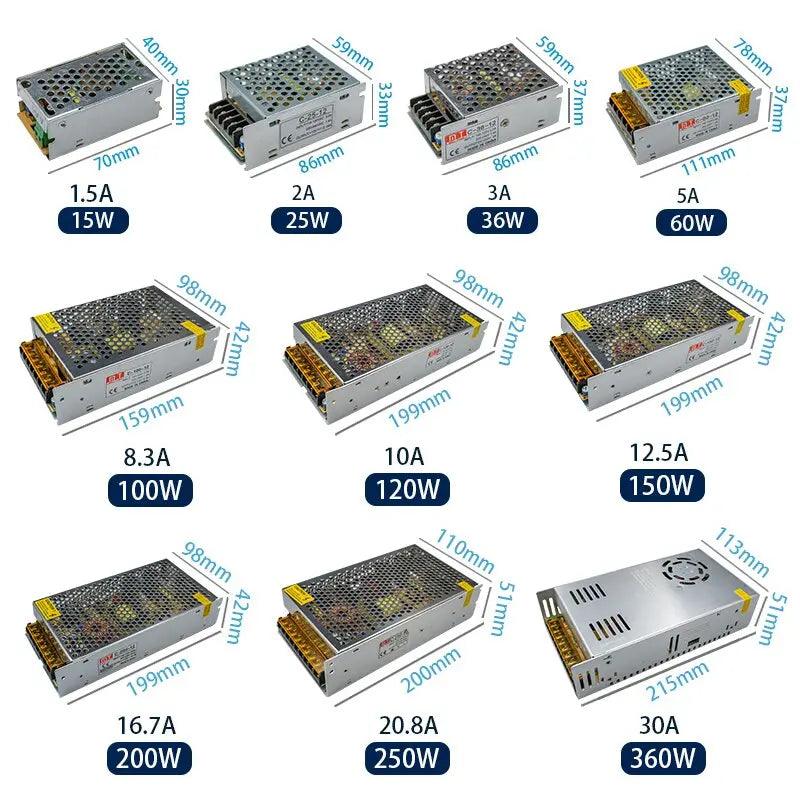 LATTUSO- Transformers 220V To 12V / Led Strip Power Adapter 1A-30A optional - electrical center b2c