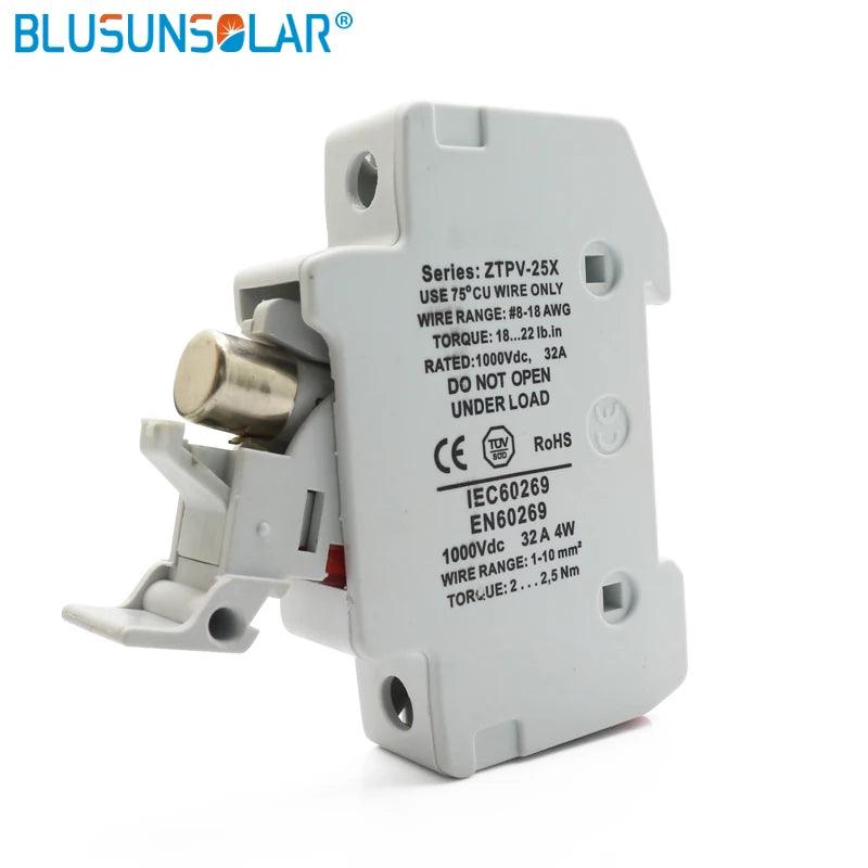 PV Solar 10a 12a 15a 20a 30a Fuse 1000V DC Fusible 10x38 GPV, with LED Fuse Holder for Solar System Protection