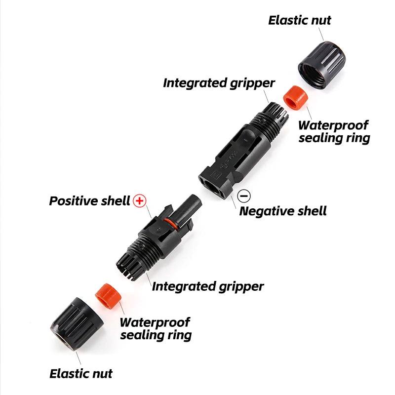 PV004 TÜV Genehmigt Free shipping IP68 DC Solar Connector 1000V30A Panel Stecker Connectors Kit for Cable 2.5/4/6mm2
