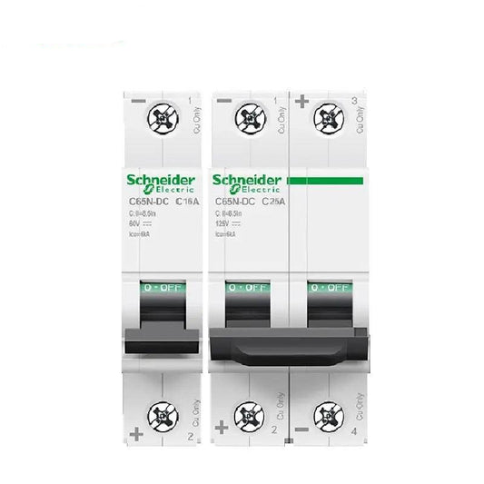 Schneider- DC Mini Circuit Breaker Acti 9 C65N-DC| 1P,2P 1A up to 63A - electrical center b2c