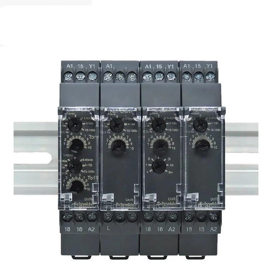 Schneider- Modular Timing Relays with Solid State RE17LCBM RE17LLBM optional - electrical center b2c,Schneider RE17 Time Relay, RE17LAMW, RE17RAMU, RE17RCMU, RE17RLMU, On-Delay Relay, Off-Delay Relay, Asymmetric Flashing Relay, 24-240V AC/DC Timer, Compact DIN Rail Timer, Industrial Time Delay Relay, Schneider Harmony Timer, Adjustable Time Relay