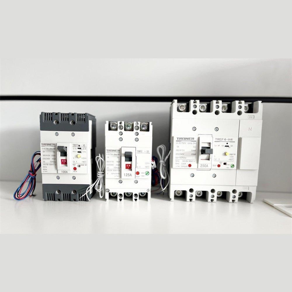 Shunt Trip Breakers, TRMF2-125T MCCB 125Frame/3P 15A up to 125.shunt trip breaker,shunt trip circuit breaker