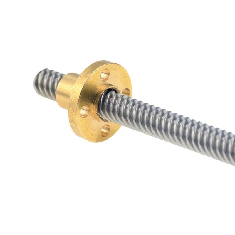 T5 Lead Screw + Brass Nut For DIY 3D Printer CNC Parts Lead 1mm 2mm 4mm Length 100mm 200 450mm 550mm Linear Shaft Stepper Motor,t5 lead screw