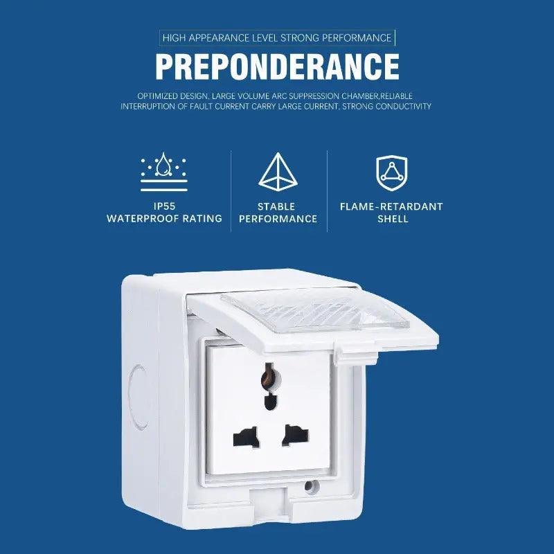 TAIXI- IP55 Waterproof Socket Switch Box| EU AU UK US FR Universal Type Socket optional - electrical center b2c