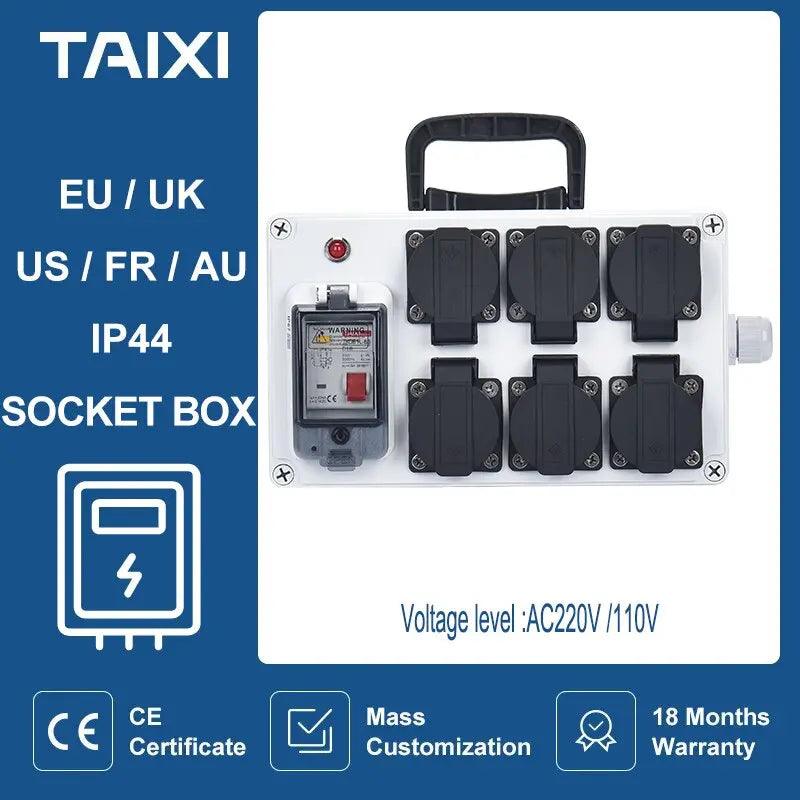TAIXI- Outdoor Mobile Portable Industrial Socket Box| with MCB RCBO 220V 32A 16A optional - electrical center b2c