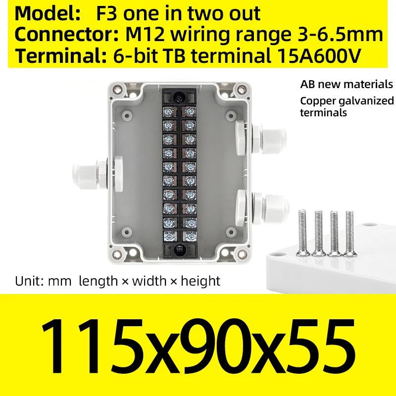 Terminal box plastic household monitoring power supply terminal outdoor waterproof threading cable distribution line sealed box