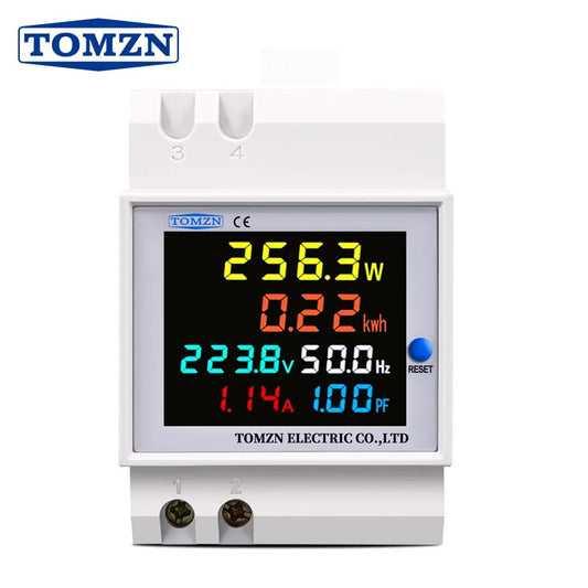 TOMZN- Din rail AC monitor 6IN1- 100A Frequency Meter| 40-300V/ 250-450V Optional - electrical center b2c