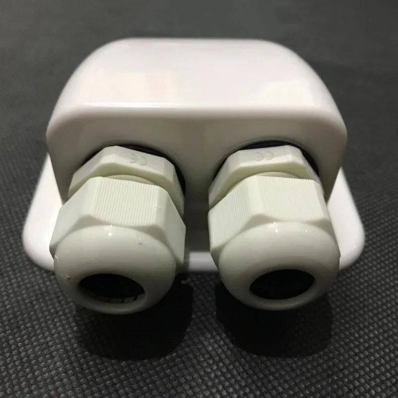 Waterproof UV-resistant ABS solar double entry for cable wire 6mm to 12mm for RV roof Boat