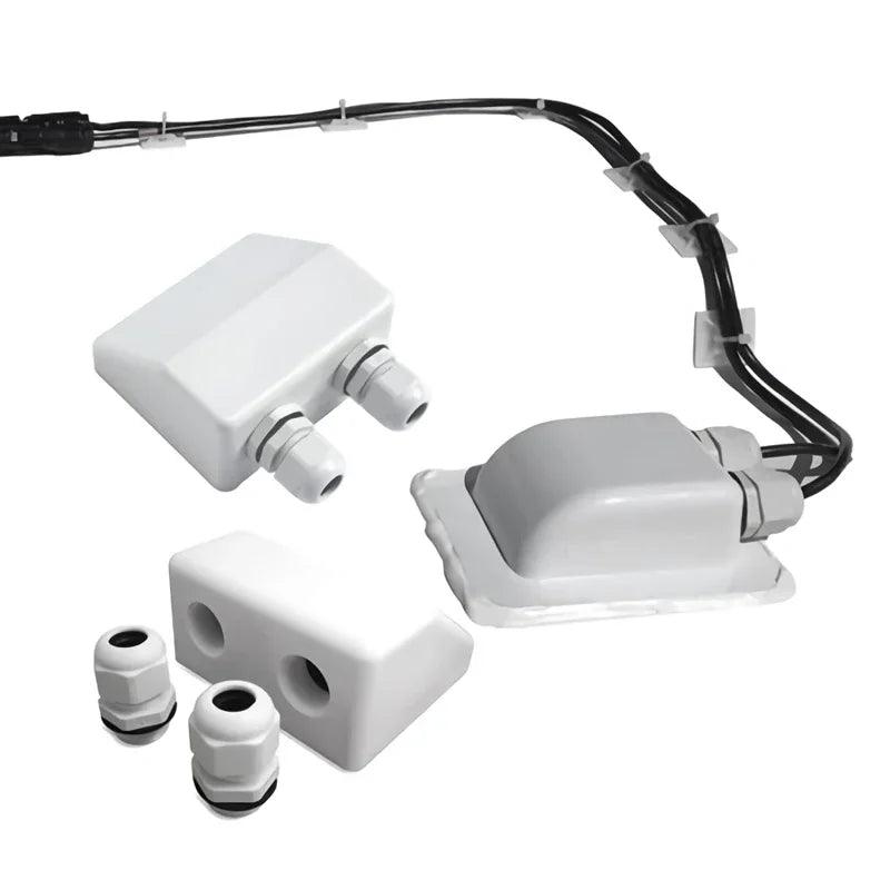 Waterproof UV-resistant ABS solar double entry for cable wire 6mm to 12mm for RV roof Boat
