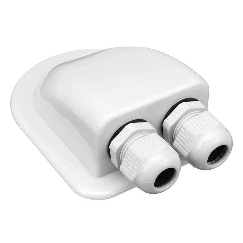 Waterproof UV-resistant ABS solar double entry for cable wire 6mm to 12mm for RV roof Boat
