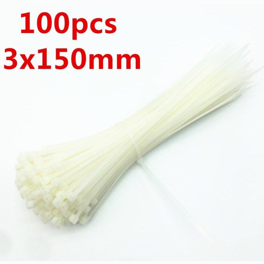 100PCS 3 X 60/80/100/120/150/200mm White Black Cable Wire Zip Ties Self Locking Nylon Cable Tie Wrap Strap Fastener Hook Loop.