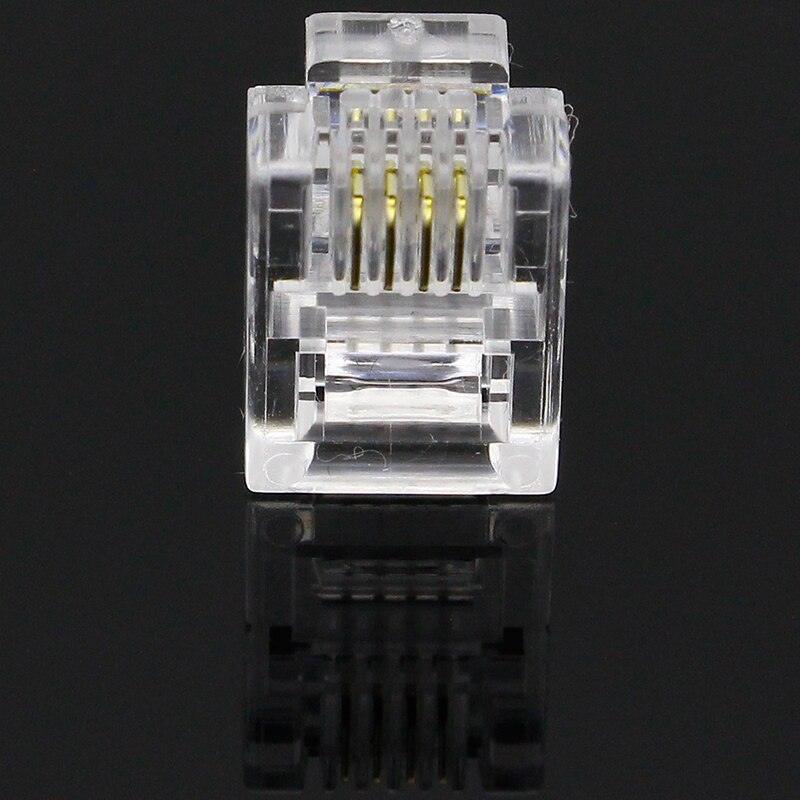 100Pcs 4P4C 4 Pins 4 Contacts RJ10 Telephone Modular Plug Jack, RJ10 Handset Connector.