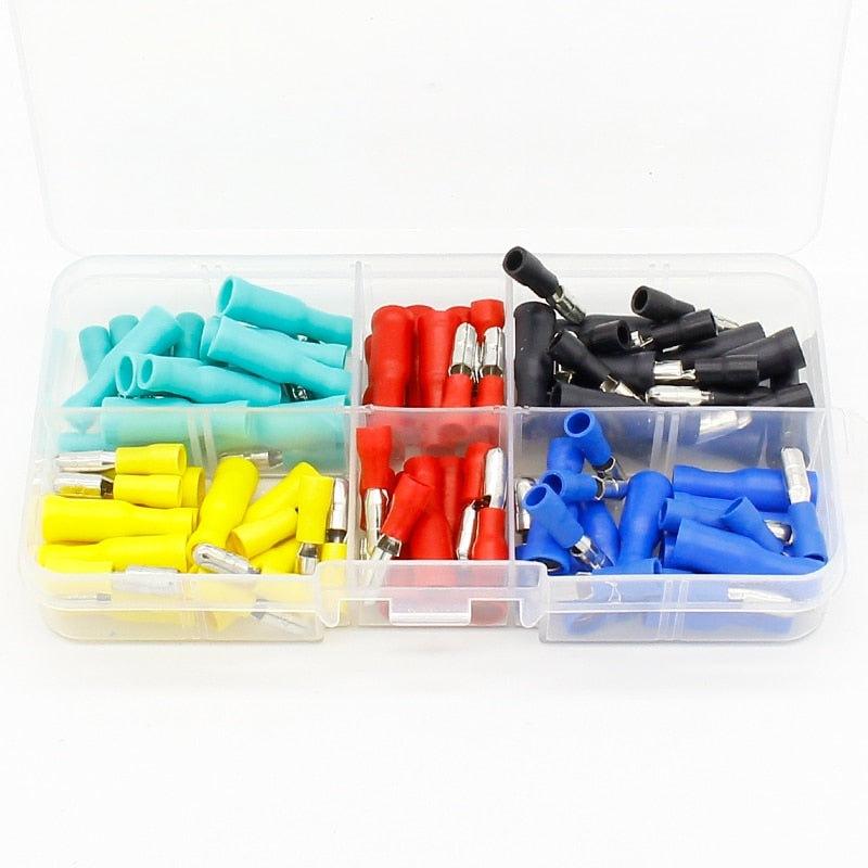 100pcs/set 5 colors 16~14AWG Male Female Bullet Connector Crimp Terminals Wiring.