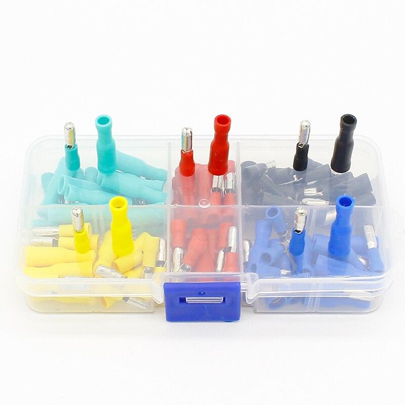 100pcs/set 5 colors 16~14AWG Male Female Bullet Connector Crimp Terminals Wiring.