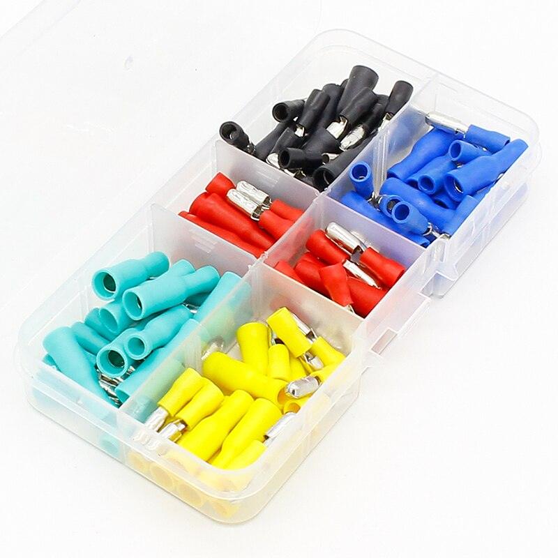 100pcs/set 5 colors 16~14AWG Male Female Bullet Connector Crimp Terminals Wiring.