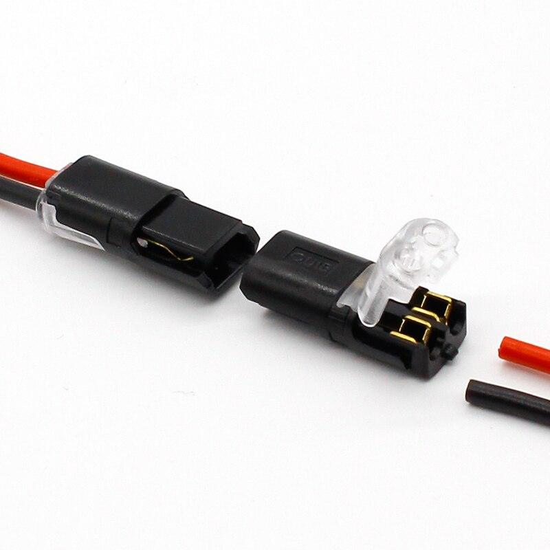 10pcs 2p Spring Connector wire with no welding no screws Quick Connector cable clamp Terminal Block 2 Way Easy Fit for led strip.