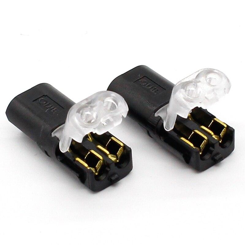 10pcs 2p Spring Connector wire with no welding no screws Quick Connector cable clamp Terminal Block 2 Way Easy Fit for led strip.