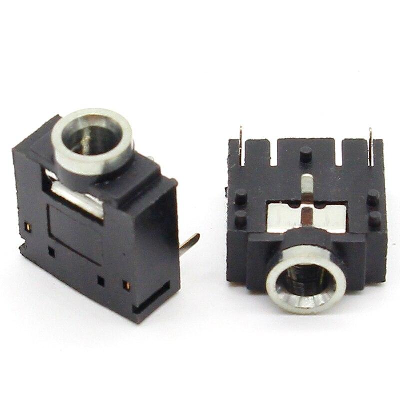 10pcs 3 Pin 3.5mm Audio Jack Socket PCB Panel Mount for Headphone With Nut PJ-324M.