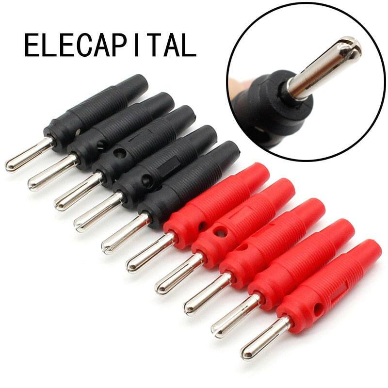 10pcs 4mm Banana Plug High Current Insulated Shrouded Stackable Connector Screw connection.lot socket connector banana