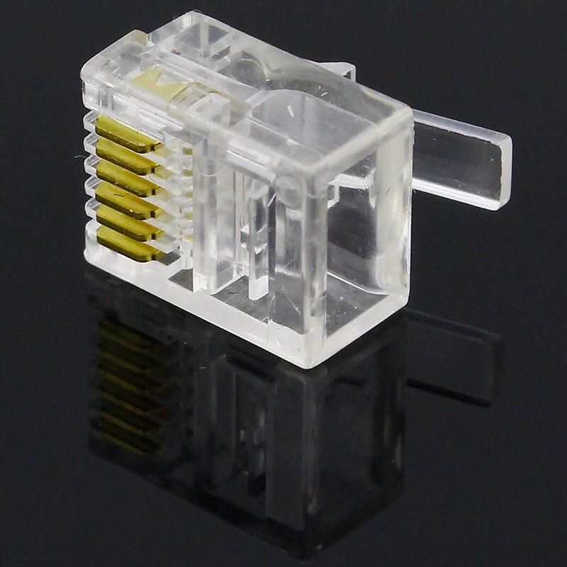 10pcs 6P6C 6 Pins 6 Contacts RJ11 Telephone Modular Plug Jack,RJ11 Connector.