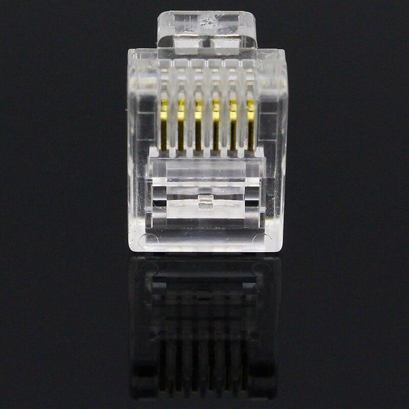 10pcs 6P6C 6 Pins 6 Contacts RJ11 Telephone Modular Plug Jack,RJ11 Connector.