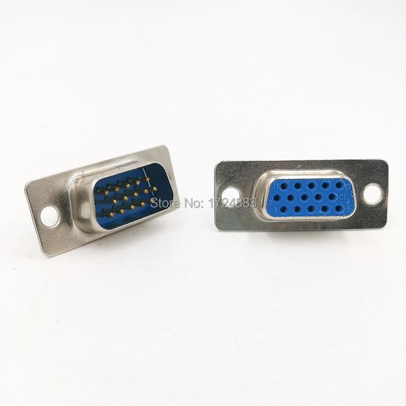 10PCS DB15 connector core VGA Plug connector 2row 3 row  hole/pin  female Male port socket adapter D Sub DP15.